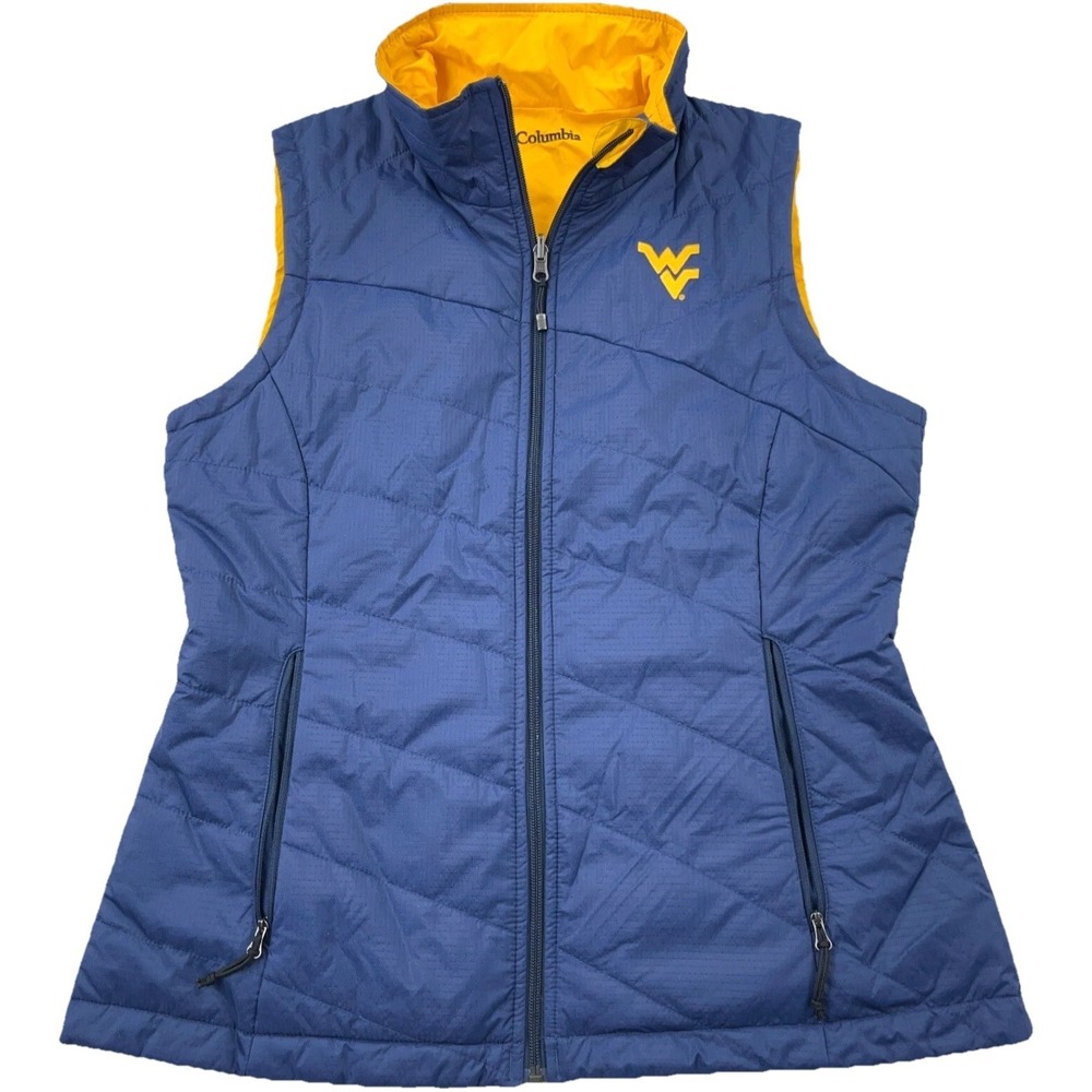 West Virginia Mountaineers Jacket Women Small Blue Track Suit Coat Warm Up WVU